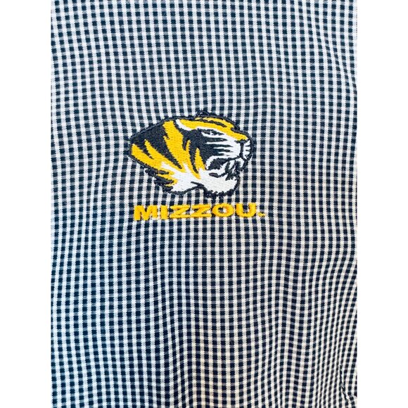 Antigua Large Univ of Missouri Black/White Checkered Button-Up Black & White - Picture 4 of 9